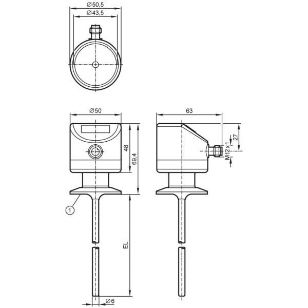 TD2817 IFM - Transmissor de Temperatura ifm Medição de fluidos Display, IO-Link, Clamp