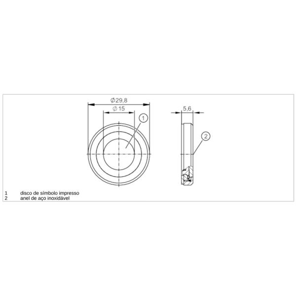 E12801 IFM - Disco Símbolo p/ Sensor Toque p/ KTE/KTV M22 29,8mm Aço Inox