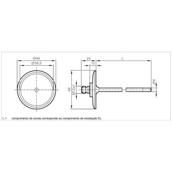 TM4901 IFM - Sensor de Temperatura IFM Sistemas Higiênicos Pt100, Clamp DN50, IP69K