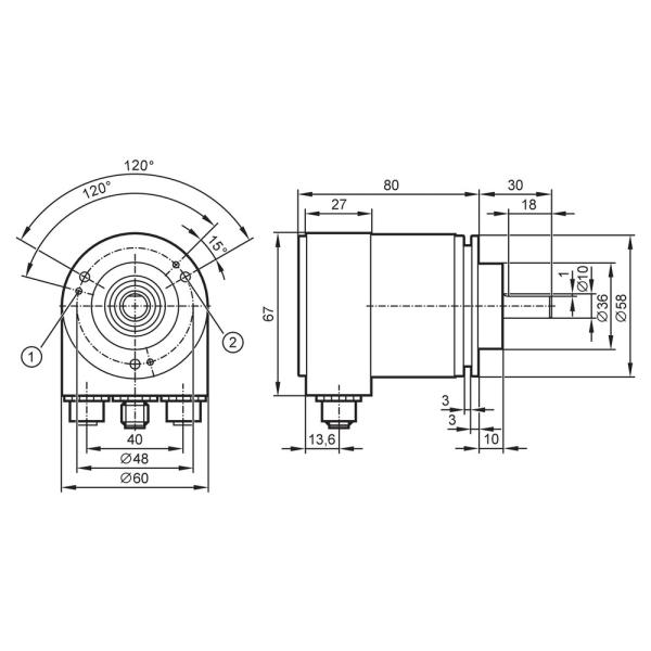 RM3011 IFM - Encoder Absoluto Multivolta IFM Monitoramento de posição Eixo 10mm ProfiNet-IO