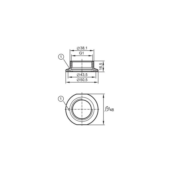 E33208 IFM - Adaptador Tri-Clamp IFM Conexão de Processo 1.5" Aseptoflex Vario 16bar
