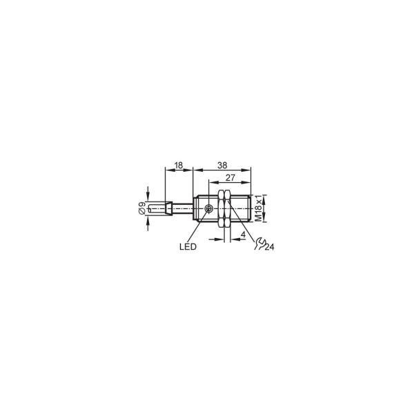 IG5221 IFM - Sensor Indutivo IFM Detecção de objetos M18 5mm PNP NA 2m