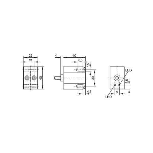 IN0110 IFM - Sensor Duplo Indutivo IFM Para Acionamentos Oscilantes 4mm IP67 20-250V AC/DC
