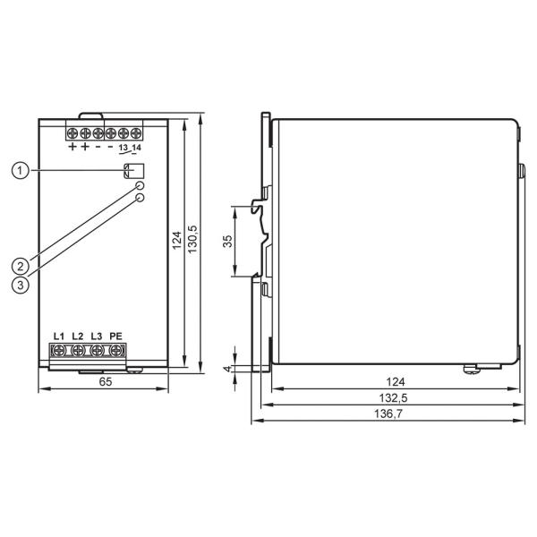 DN4034 IFM - Fonte de Alimentação Chaveada IFM Para Trilho DIN 24V DC 20A 480W