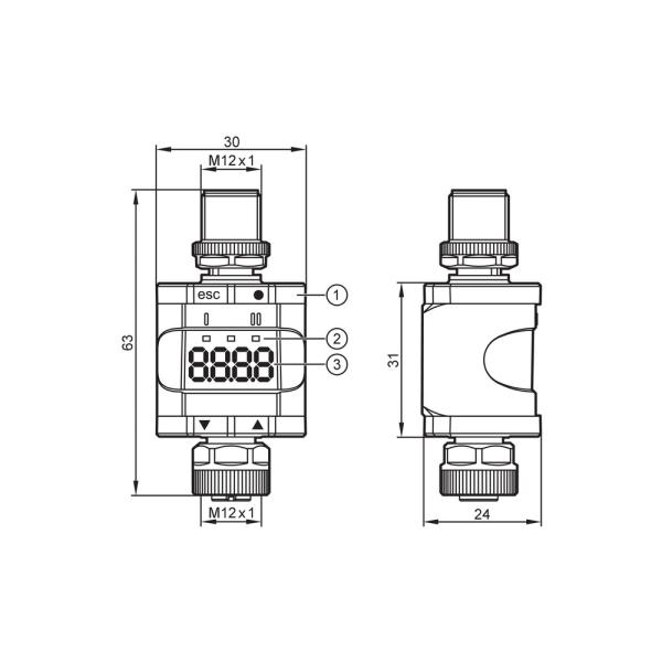 DP2200 IFM - Display para Sinais Analógicos Conversão e Monitoramento IO-Link 4-20mA IP67