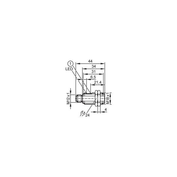 OGT100 IFM - Sensor de Reflexão Difusa IFM Detecção de objetos industriais PNP, 400mm, IP65, M12