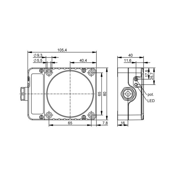 KD5018 IFM - Sensor Capacitivo IFM Detecção de objetos PNP 60mm Retangular
