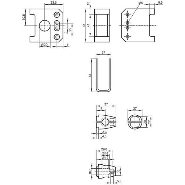 E21210 IFM - Kit de Montagem com Proteção IFM para Sensores Optoeletrônicos O5 Aço Inoxidável 12mm