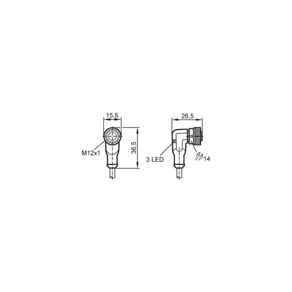 EVW009 IFM - Cabo Conector Fêmea M12 Aplicações de Solda 10m PUR IP69K