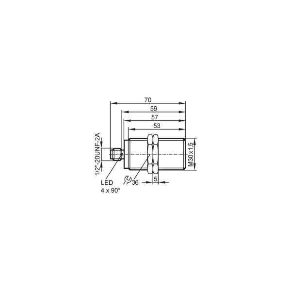 IIT001 IFM - Sensor Indutivo IFM Áreas Higiênicas M30, 14mm, 2 Fios, AC/DC