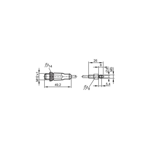 TS2789 IFM - Sensor de Temperatura Pt100 IFM Monitoramento de temperatura Cabo 2m Rosca M5