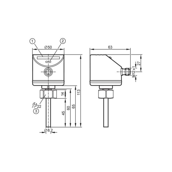 SI5012 IFM - Monitor de Fluxo IFM Líquidos e Gases PNP, M18x1.5, 300 bar