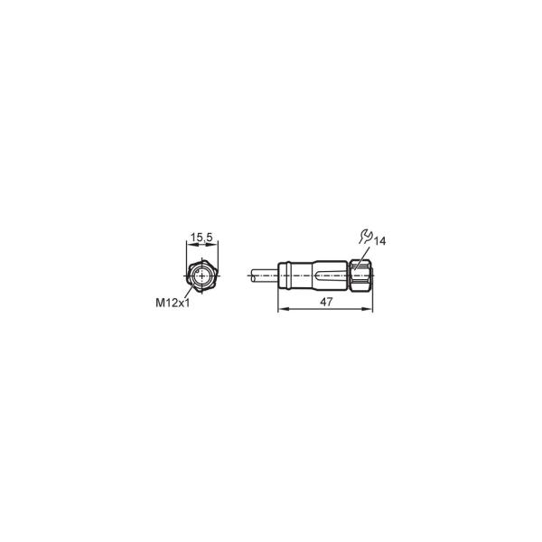 EVF484 IFM - Cabo de Conexão Fêmea M12 Indústria Alimentícia 50m IP69K Aço Inox
