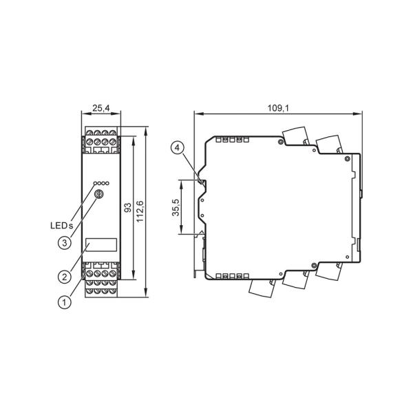 DN0220 IFM - Amplificador IFM N200/SA-2 Alimentação e avaliação de sinal 110-240VAC Trilho DIN