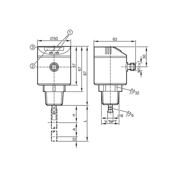 LR7300 IFM - Sensor de Nível Contínuo ifm Medição de fluidos Microondas Guiadas IO-Link