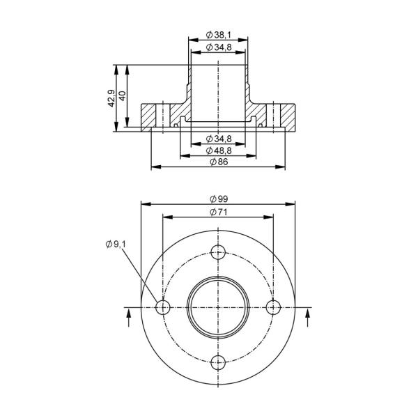 E40622 IFM - Adaptador Soldagem EN10357 Série C Para Sensor Vazão SMF DN40 Aço Inox 316L 40bar
