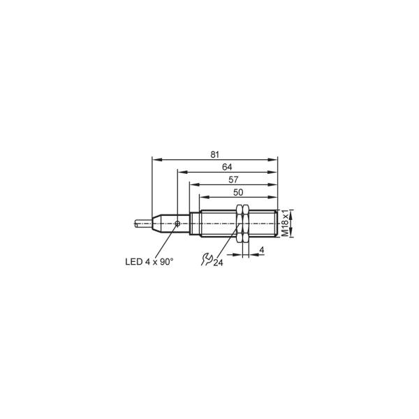 IGM202 IFM - Sensor Indutivo IFM Aplicações Móveis M18 8mm PNP/NPN 6m