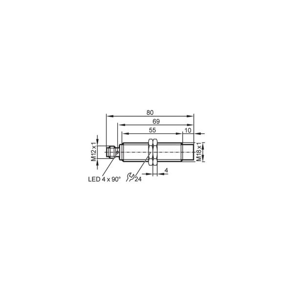 IG5526 IFM - Sensor Indutivo IFM Detecção de objetos M18 8mm PNP NA M12
