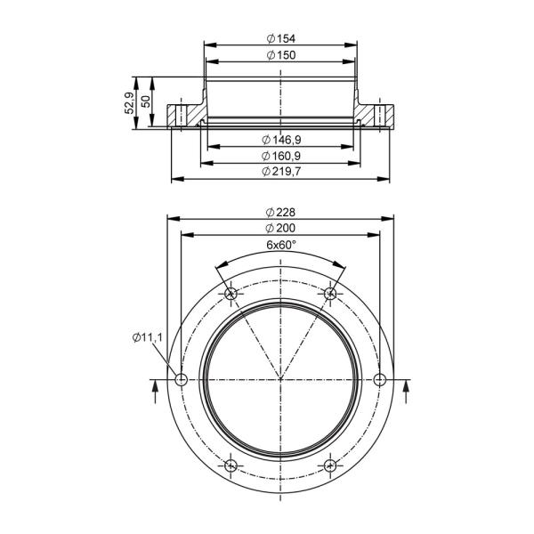 E40478 IFM - Adaptador para Soldagem IFM Para Sensor de Vazão SMF DN150 EN10357 A 16bar