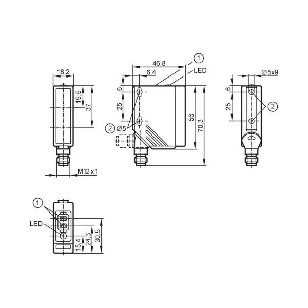 O5H500 IFM - Sensor Reflexão Difusa IFM Automação Industrial 1800mm PNP IP67