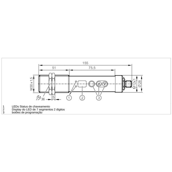 TW7000 IFM - Sensor Temp IFM Monitoramento Ind 50-500C M30 2xPNP