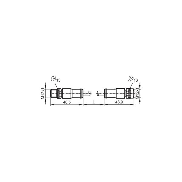 E11591 IFM - Cabo de Ligação ifm M12 Aplicações Móveis CAN 0,3m Blindado PUR IP68