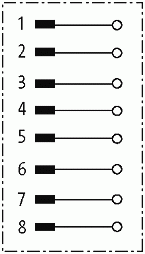 CONNECTOR PARAF M12 MACHO 8 POLOS RETO (6 8MM)