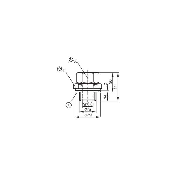 E43003 IFM - Adaptador de Fixação ifm Sensores de Nível Capacitivos G 3/4, Aço Inoxidável