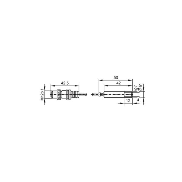 TS2056 IFM - Sensor de Temperatura IFM Pt100 Medição de fluidos -50 a 250°C, Cabo 2m, M12