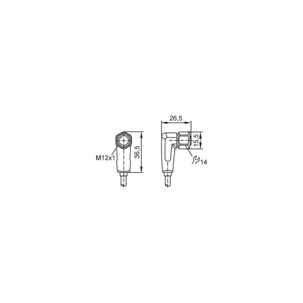EVF006 IFM - Cabo Conector Fêmea M12 Indústria Alimentícia 25m IP69K Aço Inox