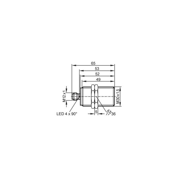 II5983 IFM - Sensor Indutivo ifm Detecção de posição M30 IO-Link 65mm