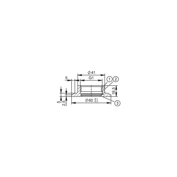 E30149 IFM - Adaptador de Soldagem IFM Para Sensores de Processo Ø 60mm Aço Inox 316L