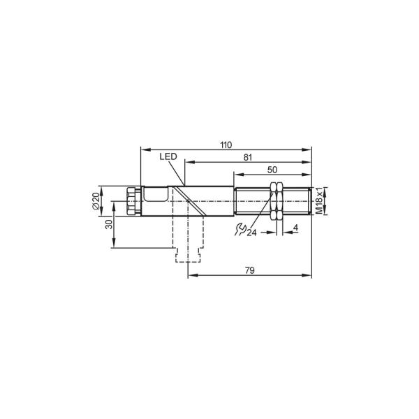IG5719 IFM - Sensor Indutivo IFM Detecção de objetos M18 8mm PNP/NPN IP65