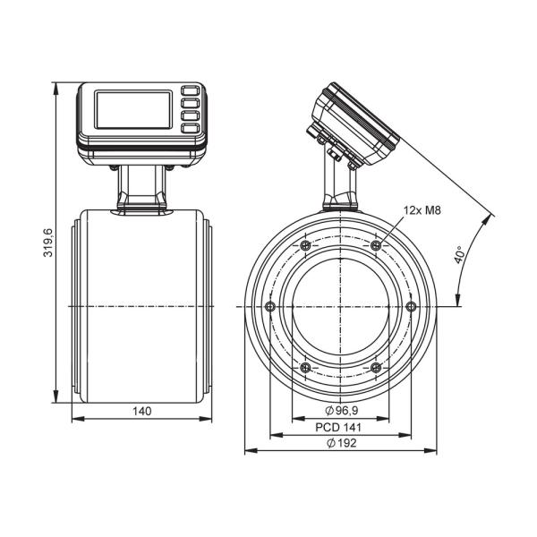 SMF720 IFM - Sensor Vazão IFM Medição fluidos DN100 50-5000L/min IO-Link