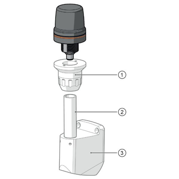 E89061 IFM - Suporte Parede LED-Tower Fixação sinalizador Alumínio preto 96x62x72mm