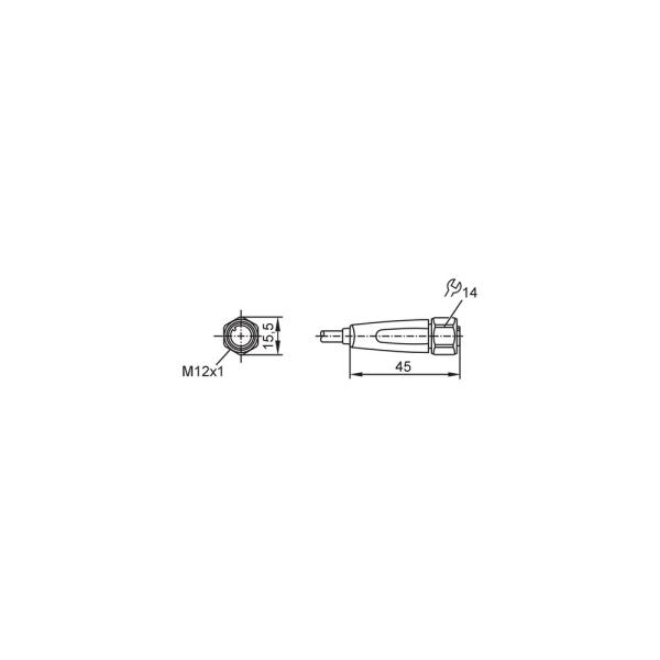 EVF002 IFM - Cabo Conexão Fêmea M12 Indústria Alimentícia 10m IP69K Aço Inox