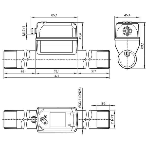 SD8501 IFM - Medidor de Ar Comprimido IFM Monitoramento de vazão 1" NPT DN25 IO-Link