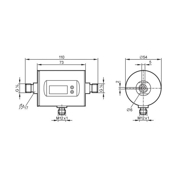 SM4100 IFM - Sensor Vazão IFM Medição fluxo 0,005-3 l/min, IO-Link, G 1/4