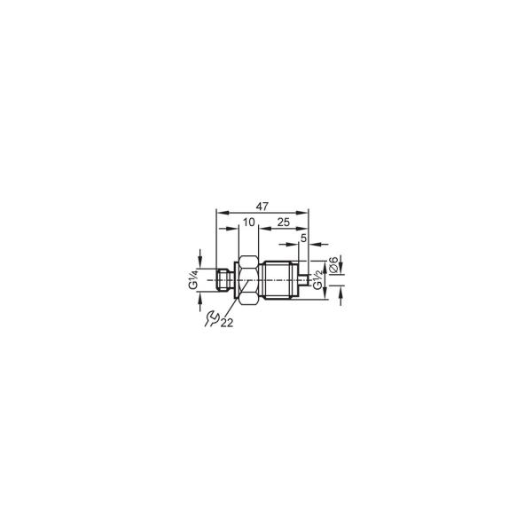 E30002 IFM - Adaptador Rosqueável ifm Sensores de Processo G 1/4 p/ G 1/2 Aço 316L