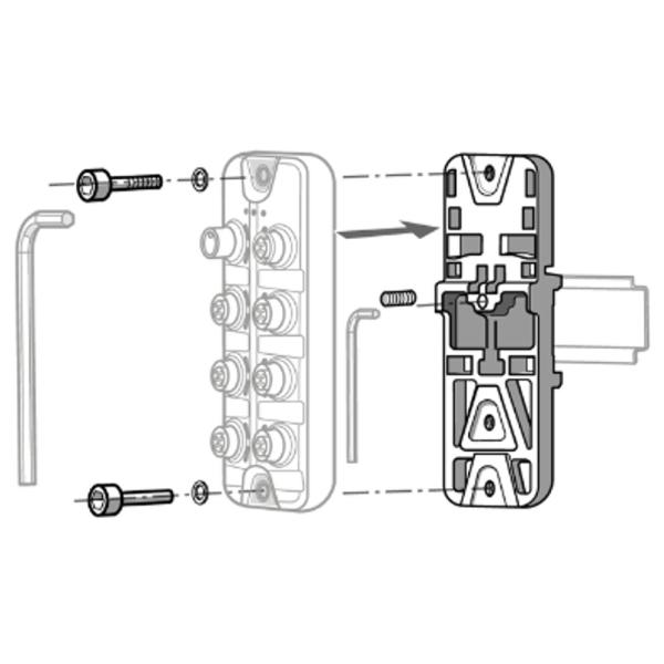 E78000 IFM - Adaptador Trilho IFM Montagem Módulos DIN 152x60x19mm PC/ABS