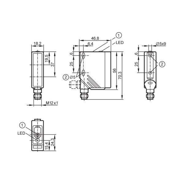 O5H200 IFM - Sensor Reflexão Difusa IFM Automação Industrial PNP 1400mm M12 IP65