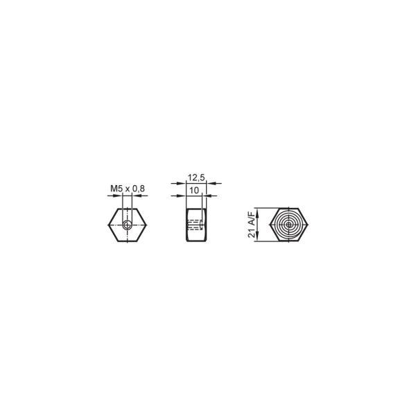 E30475 IFM - Adaptador Adesivo IFM Sensores Vibração M5 Aço Inox