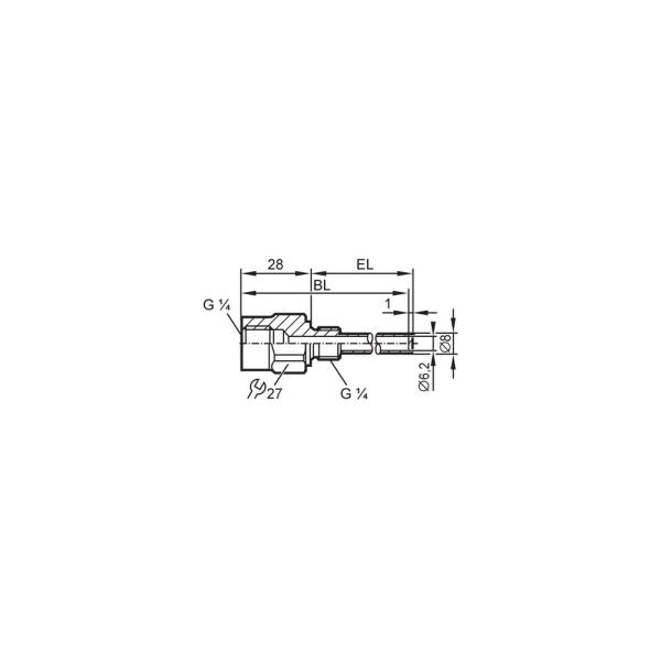 E37700 IFM - Tubo Protetor para Sensor de Temperatura Proteção de Sensores Aço Inox G 1/4 100bar