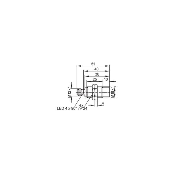 NG500A IFM - Sensor Indutivo NAMUR Áreas Explosivas M18, 12mm, M12, IP67