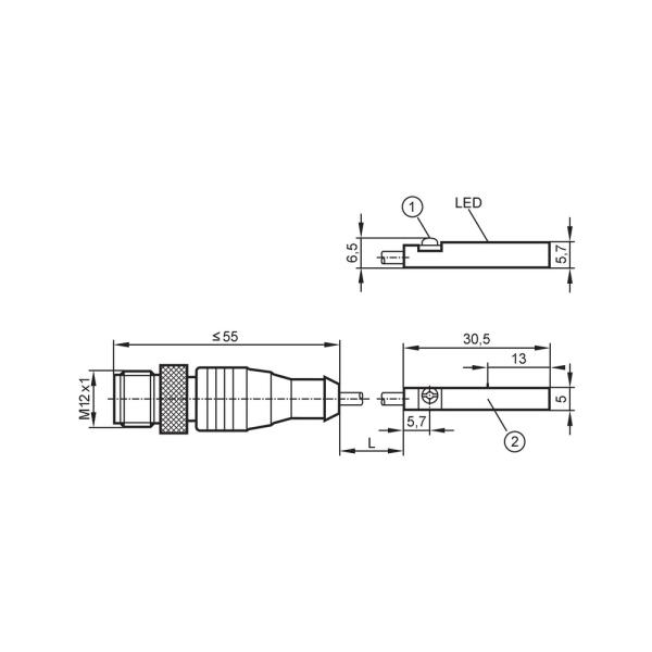 MR0121 IFM - Detector para Cilindros Ranhura T Monitoramento de posição Reed PNP 1000Hz M12