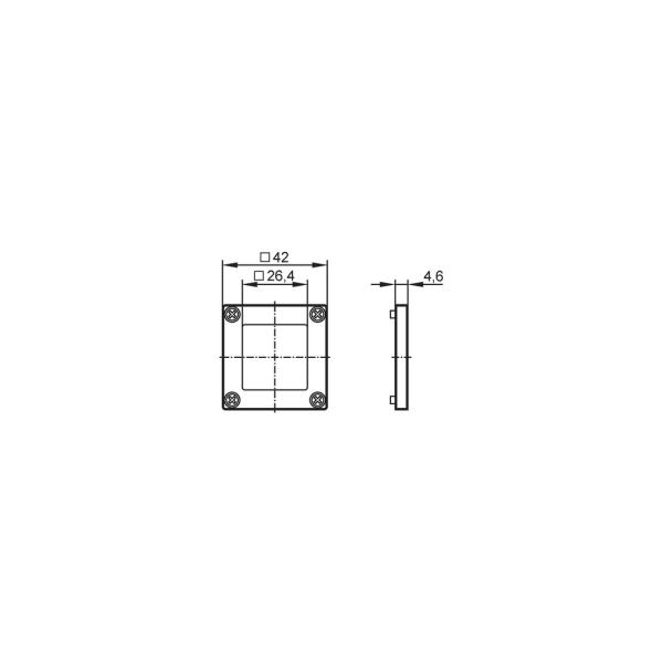 E21171 IFM - Capa de Proteção para Sensor O1D Proteção frontal para vidro 42x42mm Zinco Preto