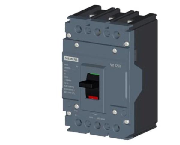 Disjuntor Caixa Moldada Tripolar Térmico/Magnético Fixos 380VCA 125A 25KA Sinova 3Vj10123Da320Aa0 Si