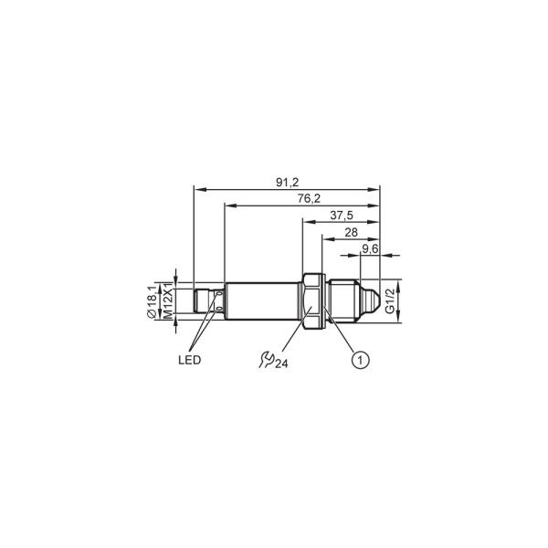 LMC100 IFM - Sensor de Nível IFM Detecção de nível limite IO-Link, PNP/NPN, G 1/2