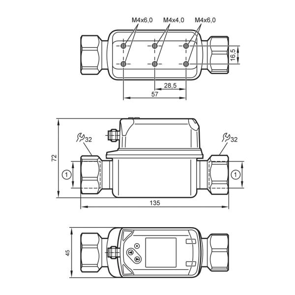 SV7204 IFM - Sensor de Vazão Vortex IFM Medição de Fluxo e Temperatura 5-100 l/min, G 3/4, Display