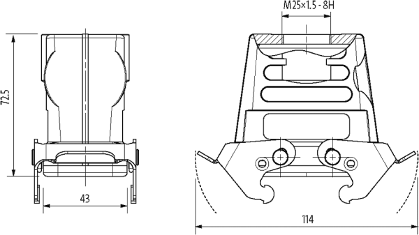 B10 Coupling h., high profile, IP65